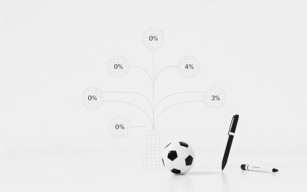 淘汰赛对阵树与概率标注的可视化示意